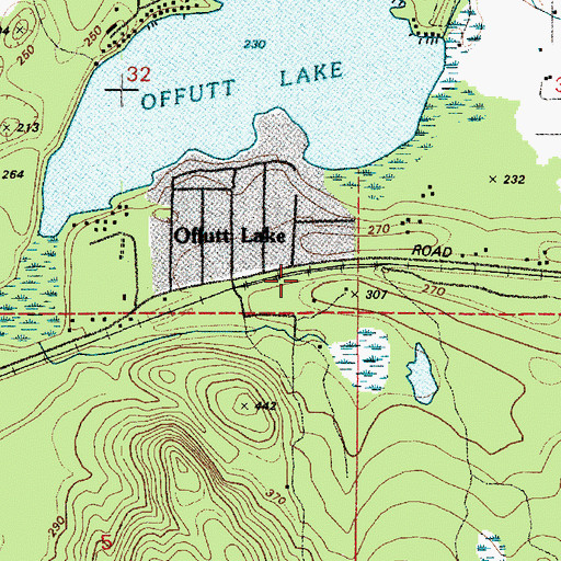 Topographic Map of Offutt Lake, WA