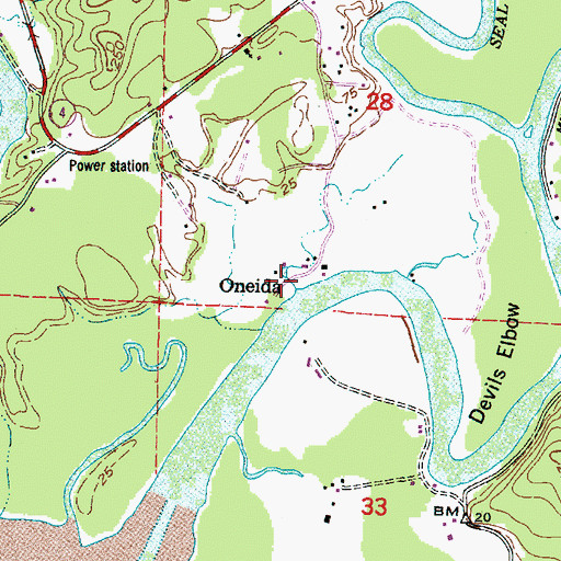 Topographic Map of Oneida, WA