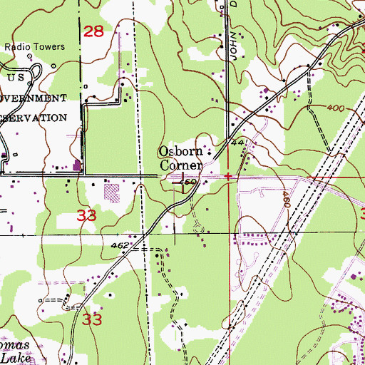 Topographic Map of Osborn Corner, WA