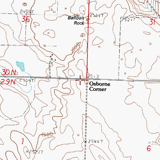 Topographic Map of Osborne Corner, WA