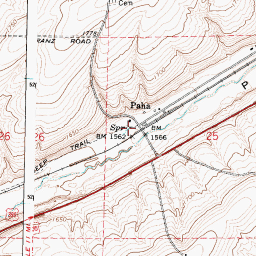 Topographic Map of Paha, WA