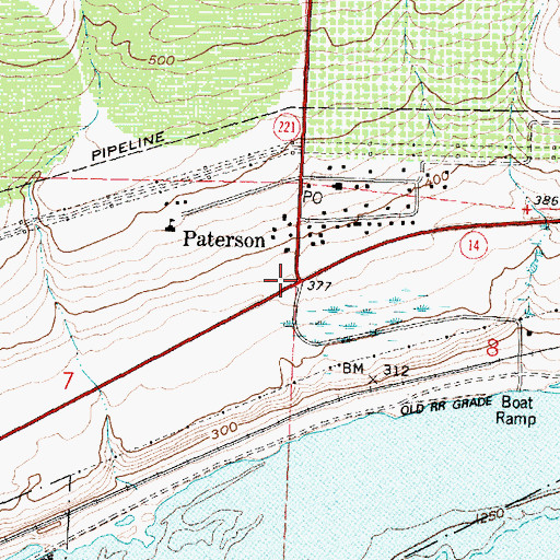Topographic Map of Paterson, WA