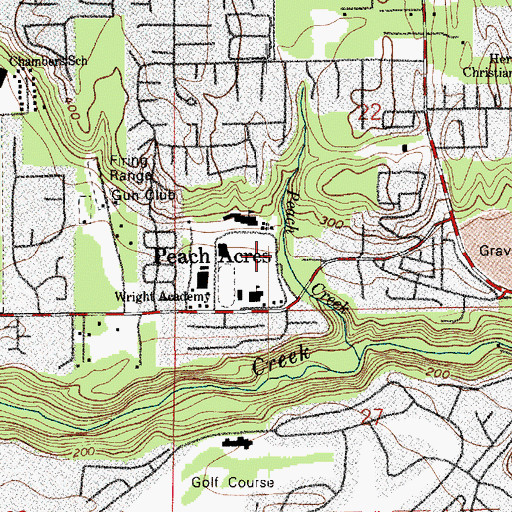 Topographic Map of Peach Acres, WA