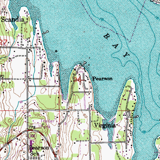 Topographic Map of Pearson, WA