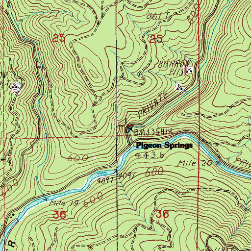 Topographic Map of Pigeon Springs, WA