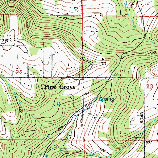 Topographic Map of Pine Grove, WA