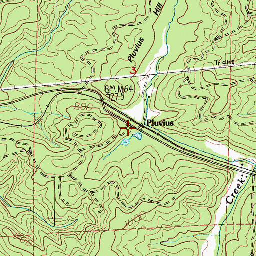 Topographic Map of Pluvius, WA