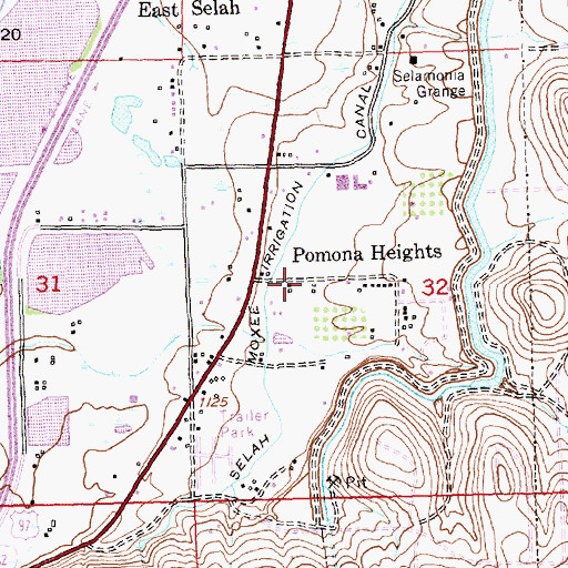 Topographic Map of Pomona Heights, WA