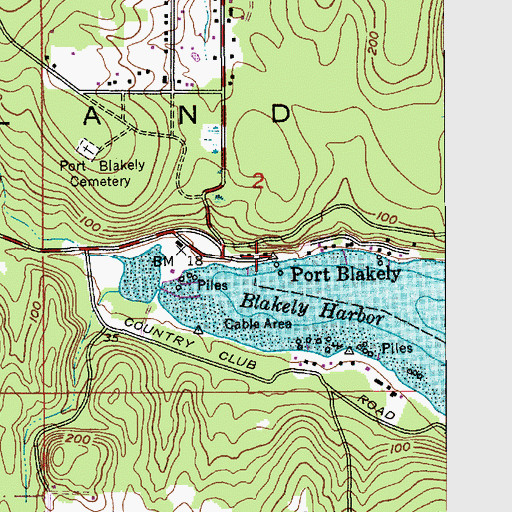 Topographic Map of Port Blakely, WA