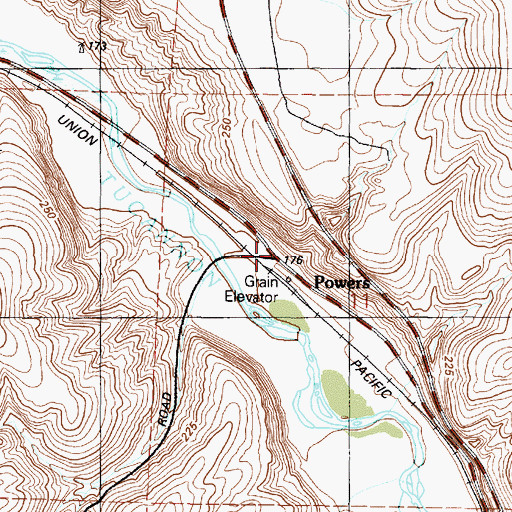 Topographic Map of Powers, WA