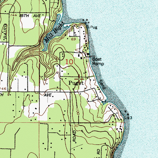 Topographic Map of Puget, WA