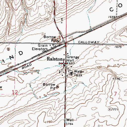 Topographic Map of Ralston, WA
