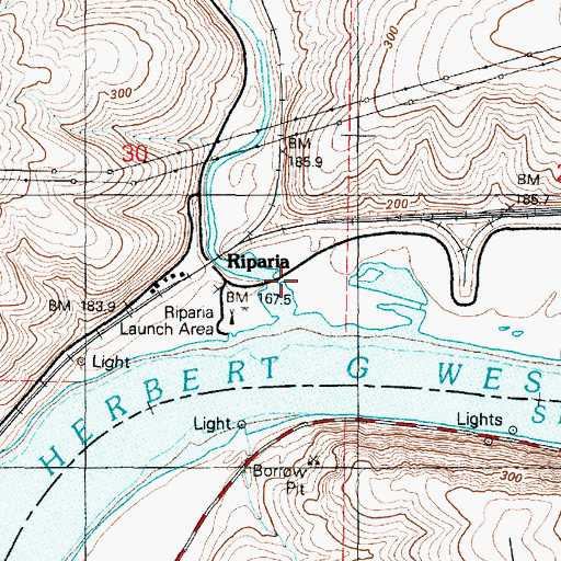Topographic Map of Riparia, WA