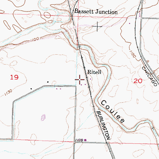 Topographic Map of Ritell, WA