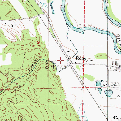 Topographic Map of Rony, WA