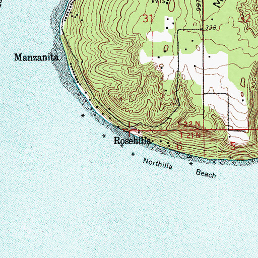 Topographic Map of Rosehilla, WA