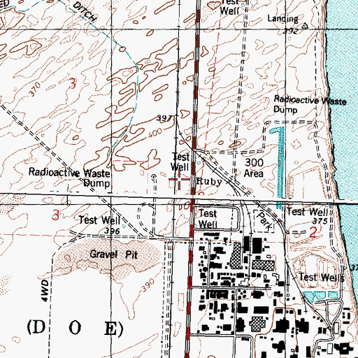 Topographic Map of Ruby, WA