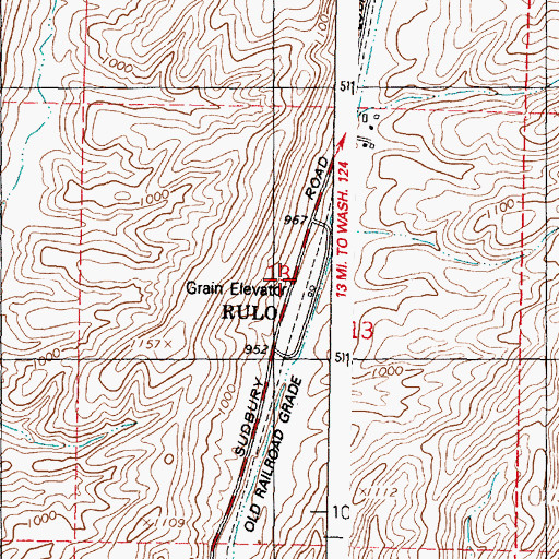 Topographic Map of Rulo, WA