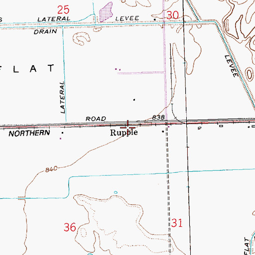 Topographic Map of Rupple, WA