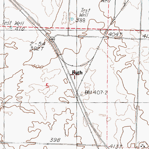 Topographic Map of Ruth, WA