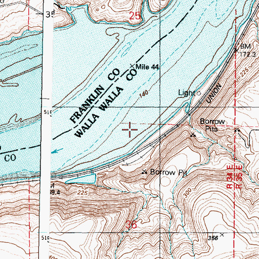 Topographic Map of Ruxby, WA