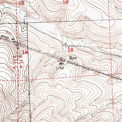 Topographic Map of Rye, WA