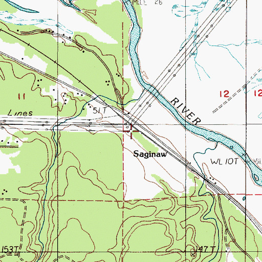 Topographic Map of Saginaw, WA