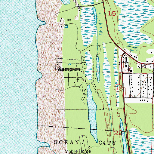 Topographic Map of Sampson, WA