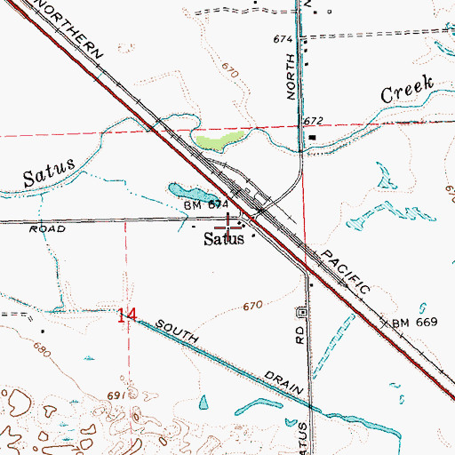 Topographic Map of Satus, WA