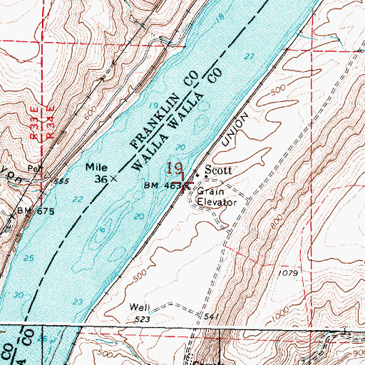 Topographic Map of Scott, WA