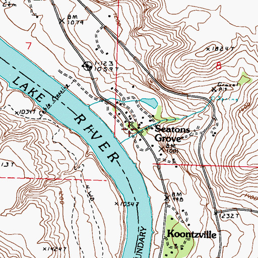 Topographic Map of Seatons Grove, WA