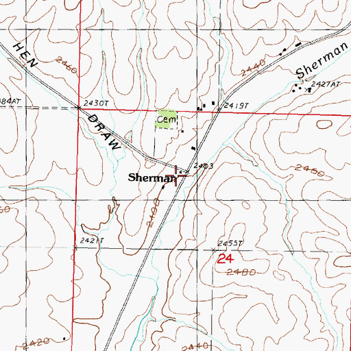 Topographic Map of Sherman, WA