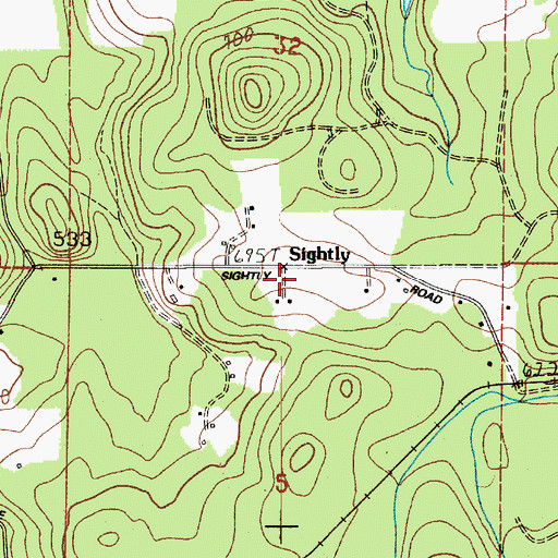 Topographic Map of Sightly, WA