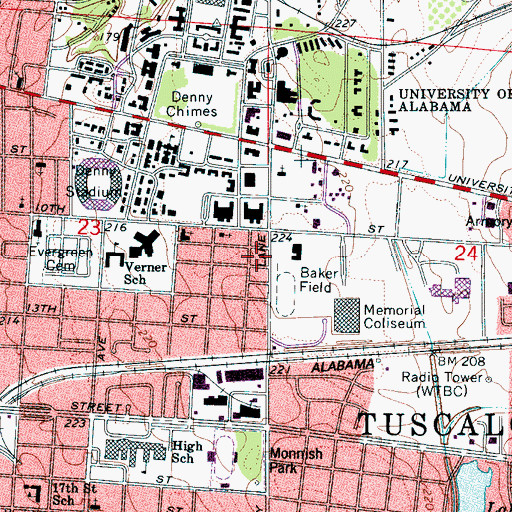 Topographic Map of Saint Gregory Orthodox Church (historical), AL