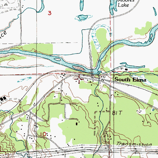 Topographic Map of South Elma, WA