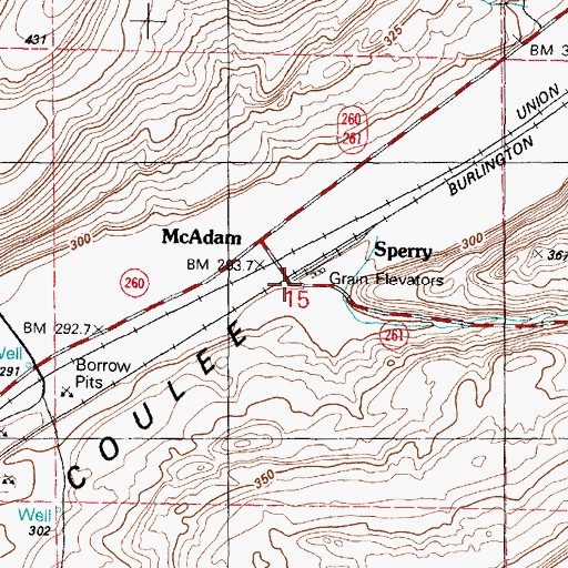 Topographic Map of Sperry, WA