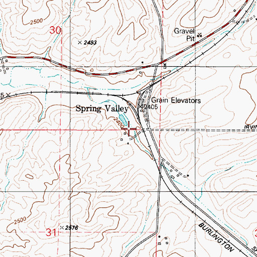 Topographic Map of Spring Valley, WA