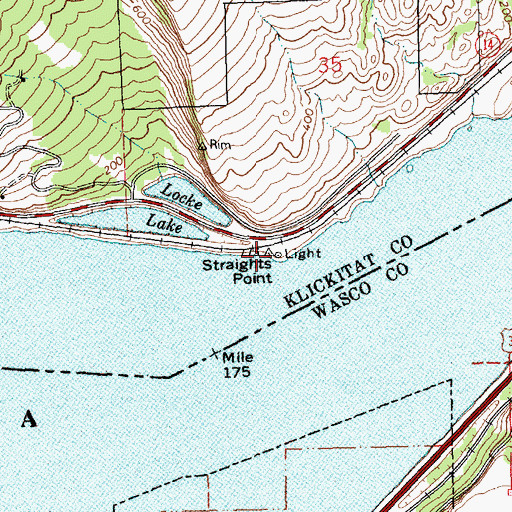 Topographic Map of Straight Point, WA