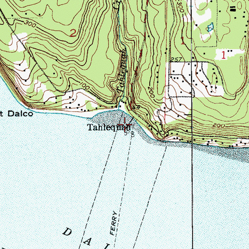 Topographic Map of Tahlequah, WA
