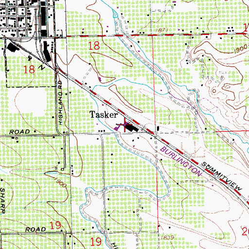 Topographic Map of Tasker, WA