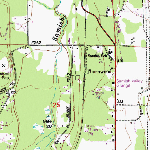 Topographic Map of Thornwood, WA