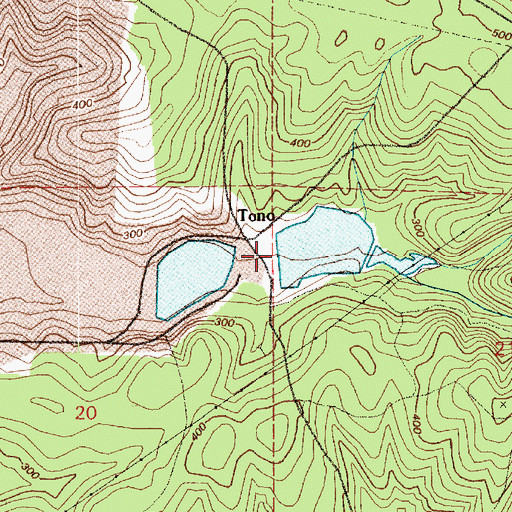 Topographic Map of Tono, WA