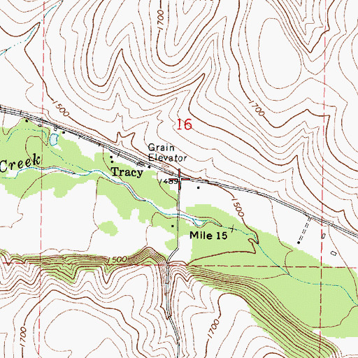 Topographic Map of Tracy, WA