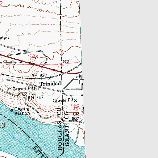 Topographic Map of Trinidad, WA