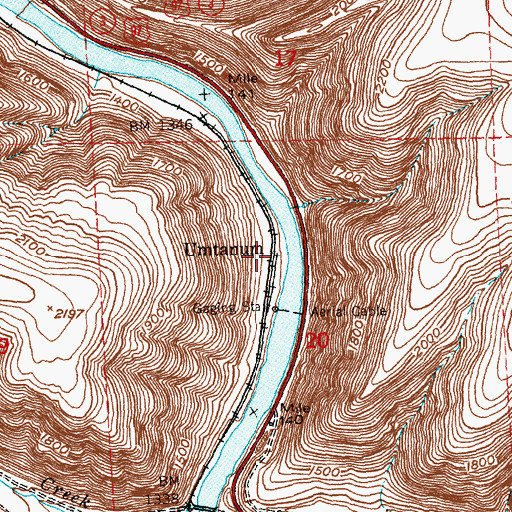 Topographic Map of Umtanum, WA