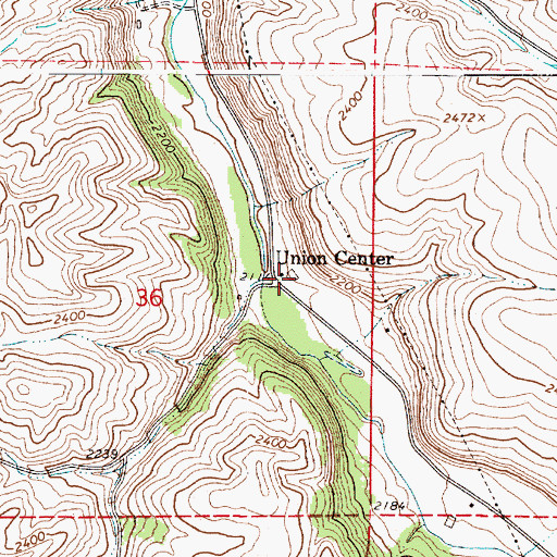 Topographic Map of Union Center, WA