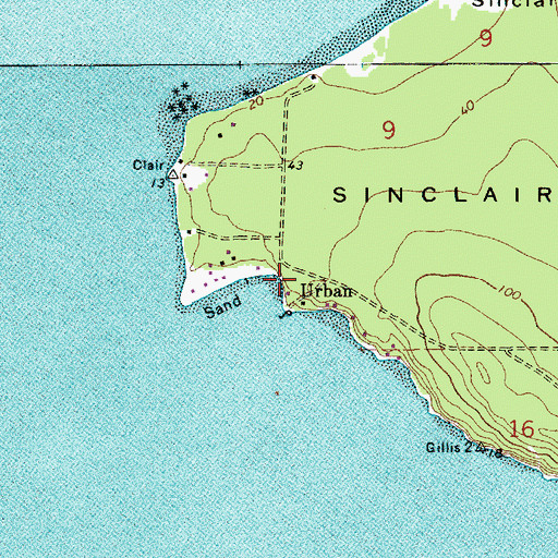 Topographic Map of Urban, WA