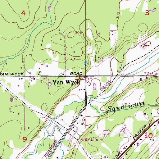 Topographic Map of Van Wyck, WA