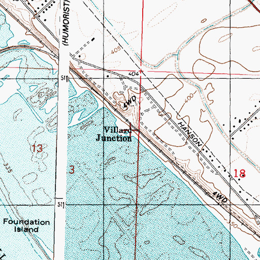 Topographic Map of Villard Junction, WA