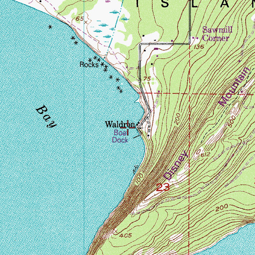 Topographic Map of Waldron, WA